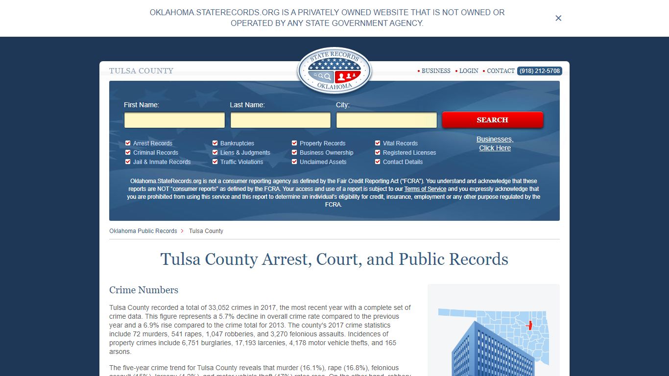 Tulsa County Arrest, Court, and Public Records